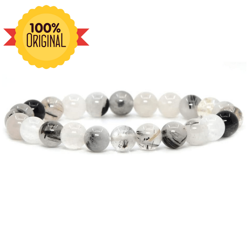 Natural Black Rutile Quartz Bracelet - GOOD HABITSS