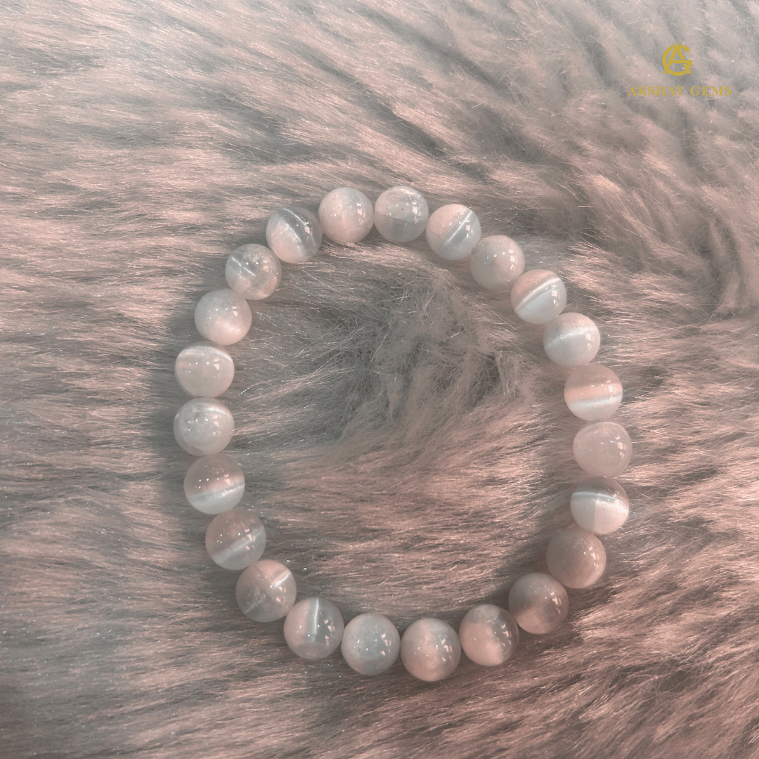 Natural Cat Eye White Selenite Bracelet - GOOD HABITSS