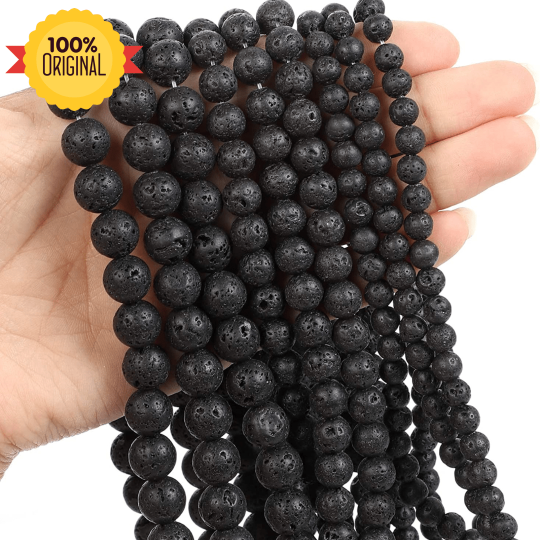 Natural Lava Round Beads Healing Gemstone Loose Beads - GOOD HABITSS
