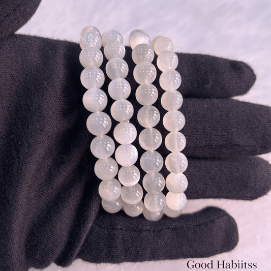 Natural White Moonstone Bracelet - GOOD HABITSS