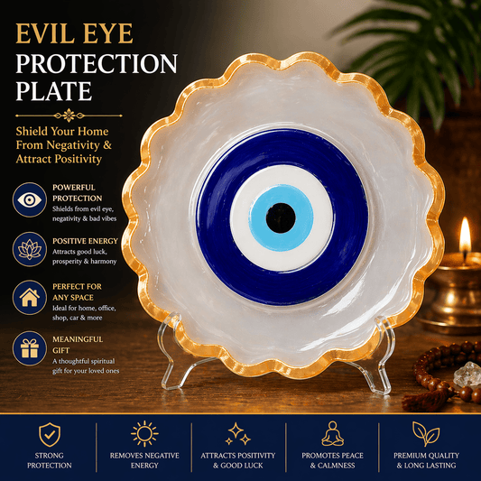 Nazar Protection Chakra Energy Selenite Plate Bowl - GOOD HABITSS