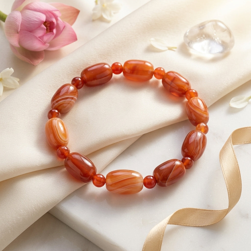 Red Carnelian Oval Shape Bracelet
