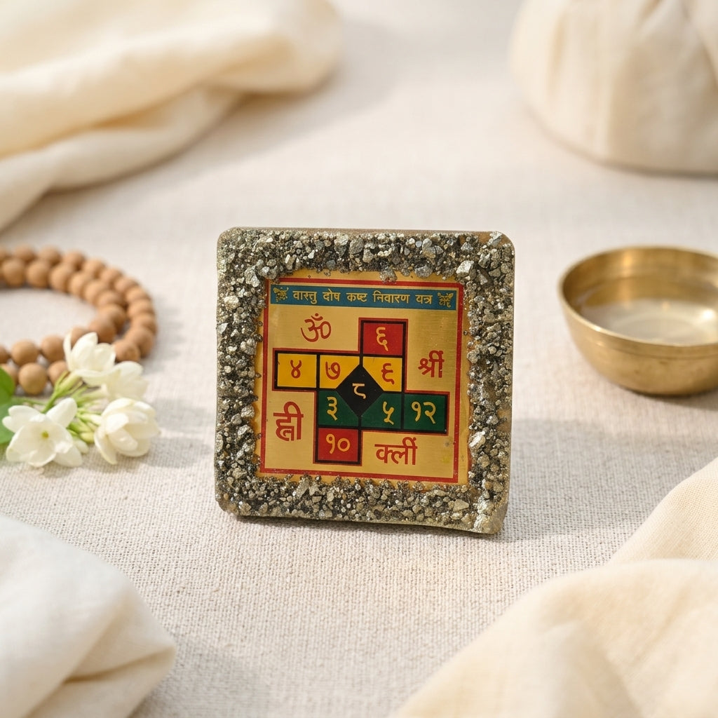 Vastu Dosh Kasht Nivaran Yantra with pyrite