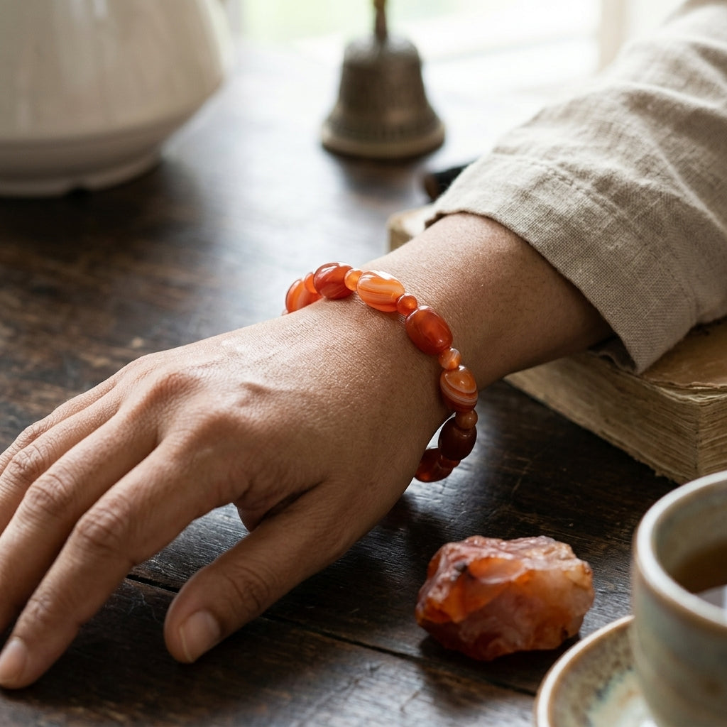 Red Carnelian Oval Shape Bracelet
