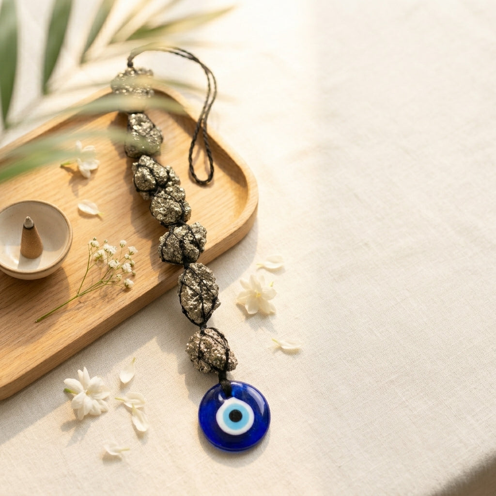 Pyrite Evil Eye Protection Hanging