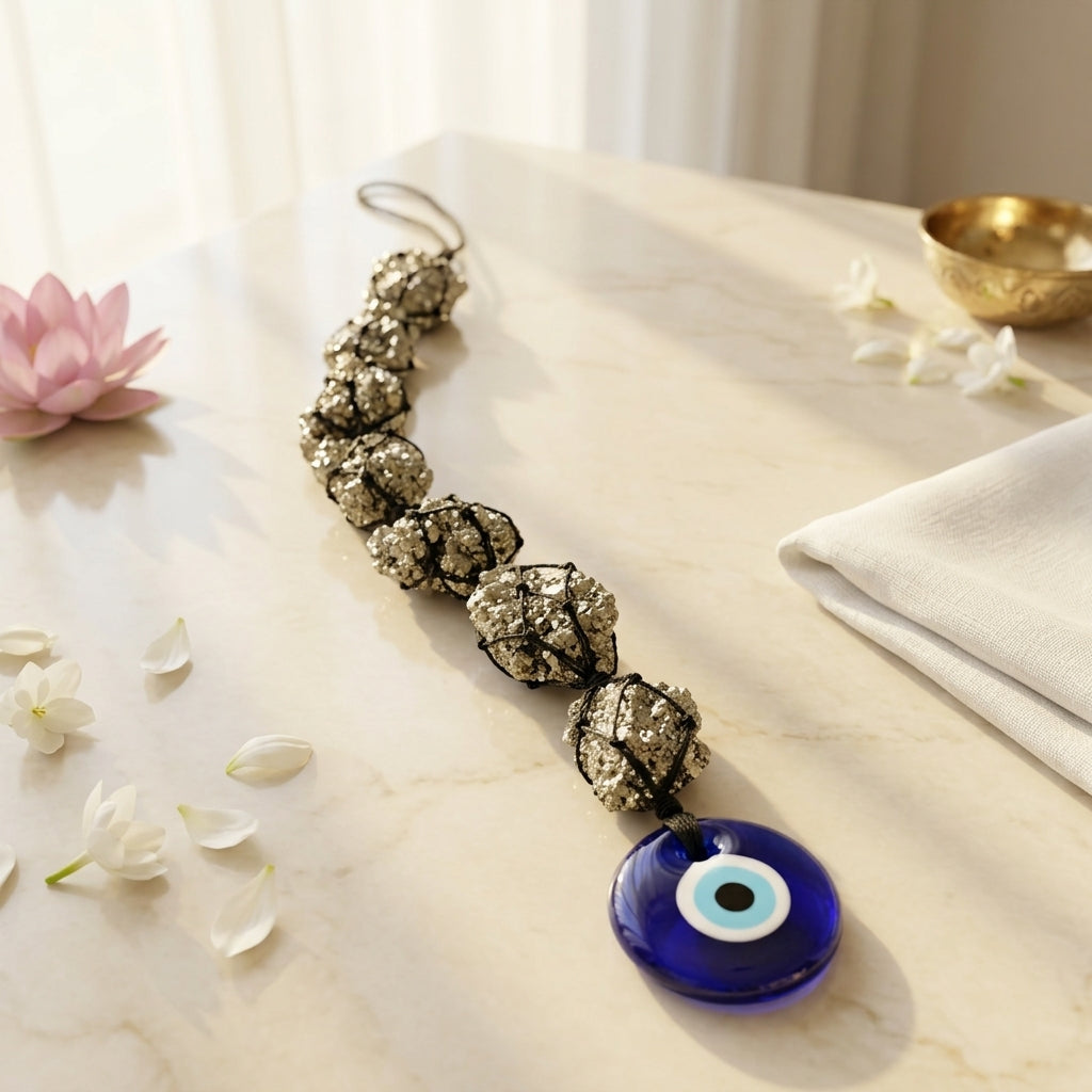 Pyrite Evil Eye Protection Hanging
