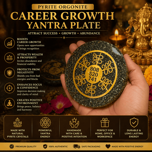 Pyrite Career Growth & Wealth Yantra Plate - GOOD HABITSS