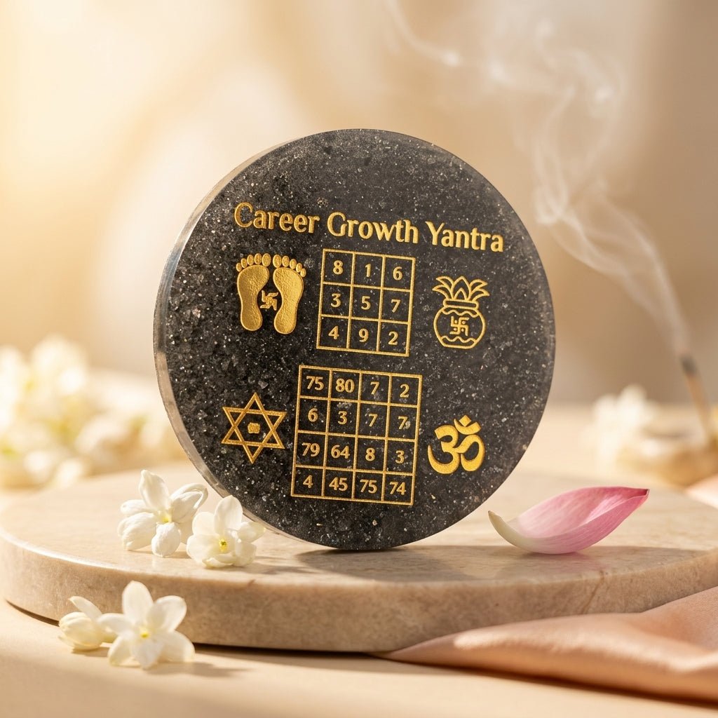 Pyrite Orgonite Shree Yantra Energy Plate - GOOD HABITSS