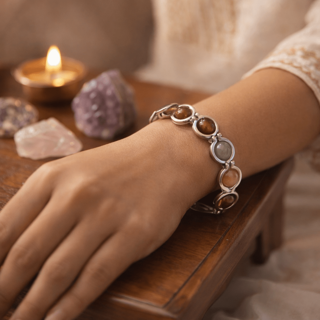 Pyrite Zibu Symbol Dhanyog Bracelet - GOOD HABITSS