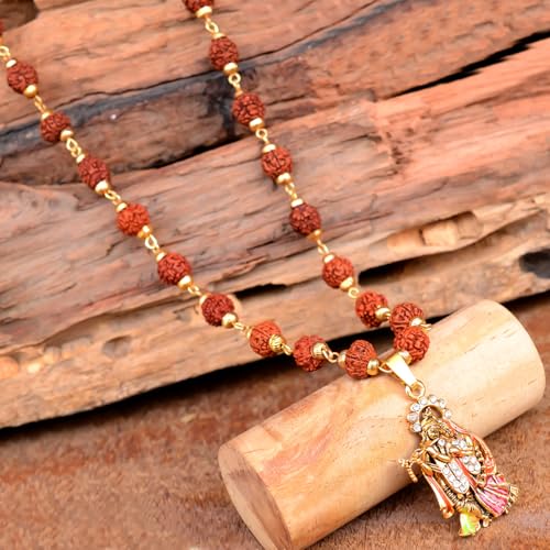 Radha Krishna Locket Chain Rudraksha Mala - GOOD HABITSS