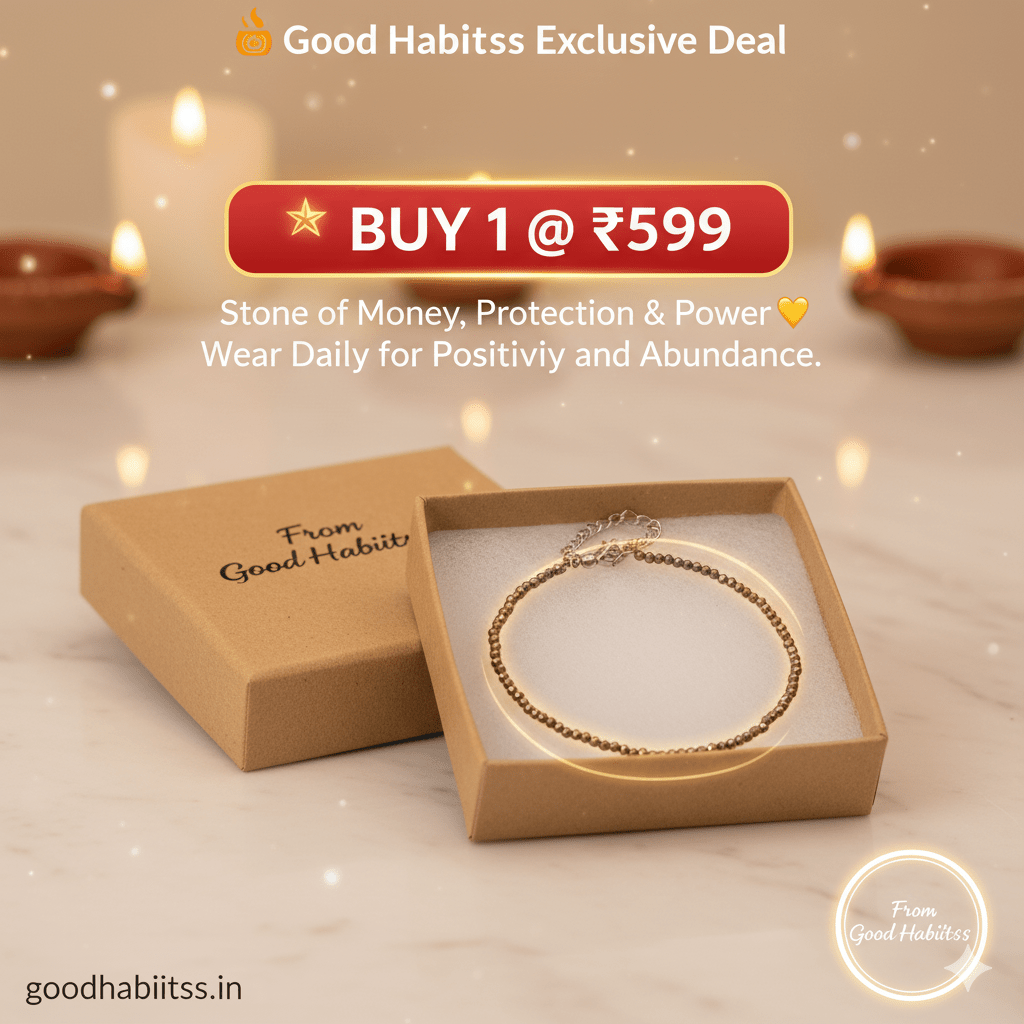 Raw Pyrite Anklet | Stone of Money, Protection & Power - GOOD HABITSS