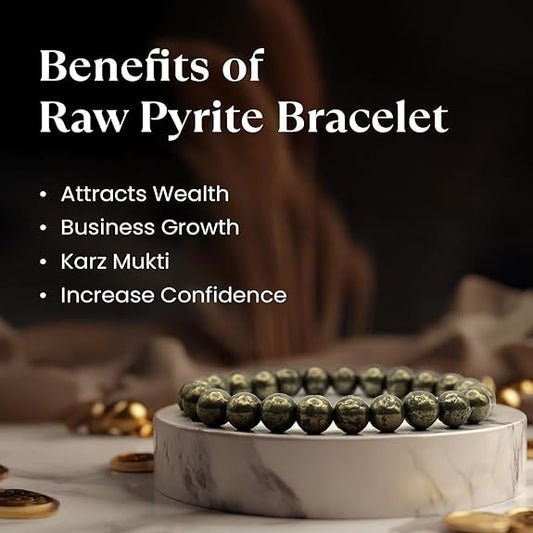 Raw Pyrite Bracelet with Selenite Plate Combo - GOOD HABITSS