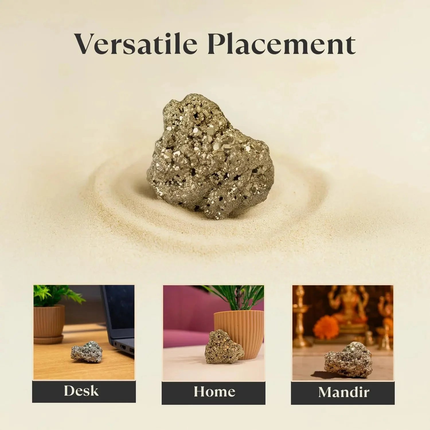Raw Pyrite Stone Original | 100% Natural Pyrite Stone for Wealth & Prosperity (75 - 100 gram) - GOOD HABITSS