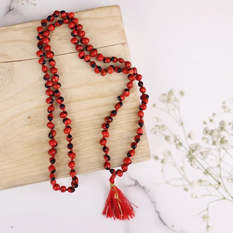 Red Gunja Chirmi Beads Necklace Japa Mala for Lakshmi - GOOD HABITSS