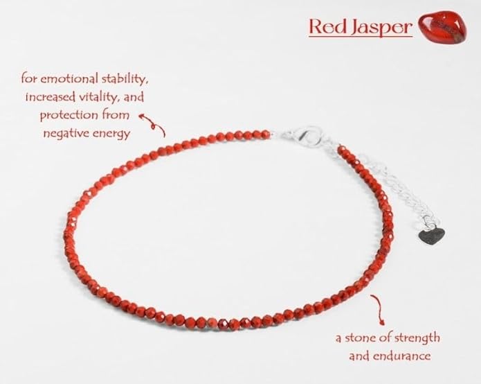 Red Jasper Anklet - GOOD HABITSS