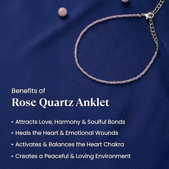 Rose Quartz Anklet - GOOD HABITSS