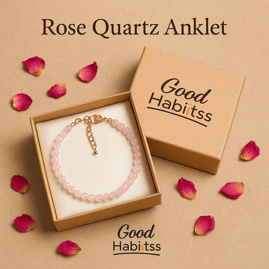 Rose Quartz Anklet - GOOD HABITSS