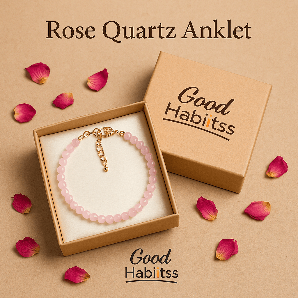Rose Quartz Anklet - GOOD HABITSS