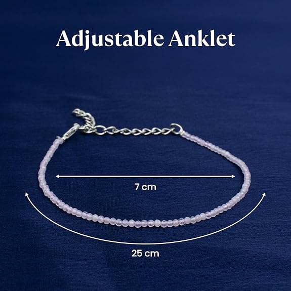 Rose Quartz Anklet - GOOD HABITSS