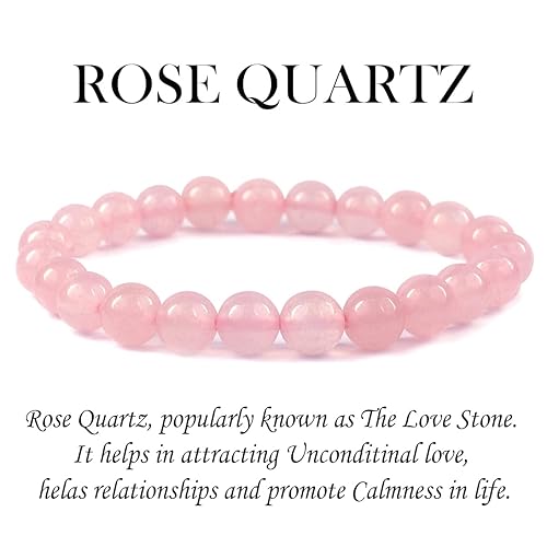 Rose Quartz Gemstone Bracelet 8mm AAA - GOOD HABITSS