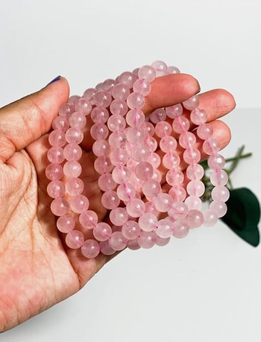 Rose Quartz Gemstone Bracelet 8mm AAA - GOOD HABITSS