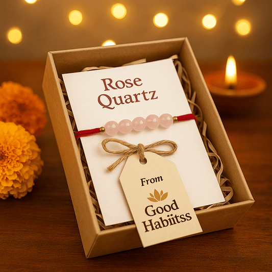 Rose Quartz Healing Rakhi - GOOD HABITSS
