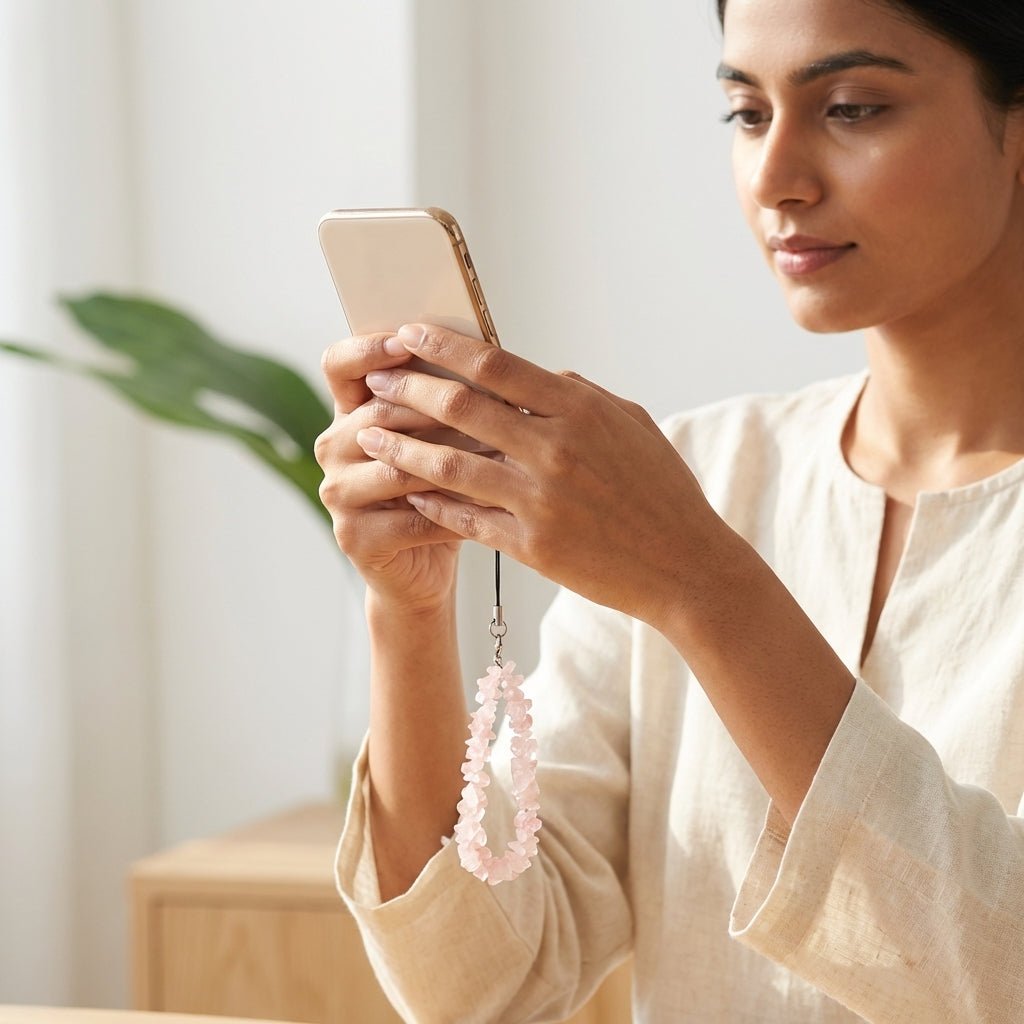 Rose Quartz Spiritual Phone Loop - GOOD HABITSS