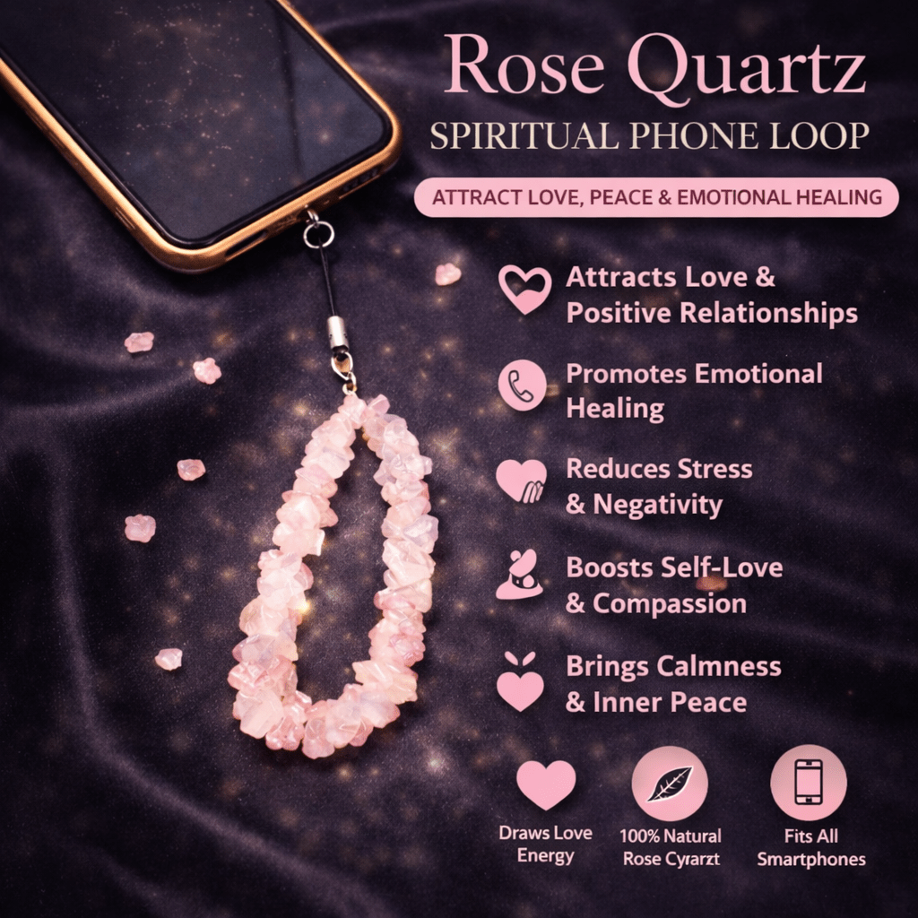 Rose Quartz Spiritual Phone Loop - GOOD HABITSS