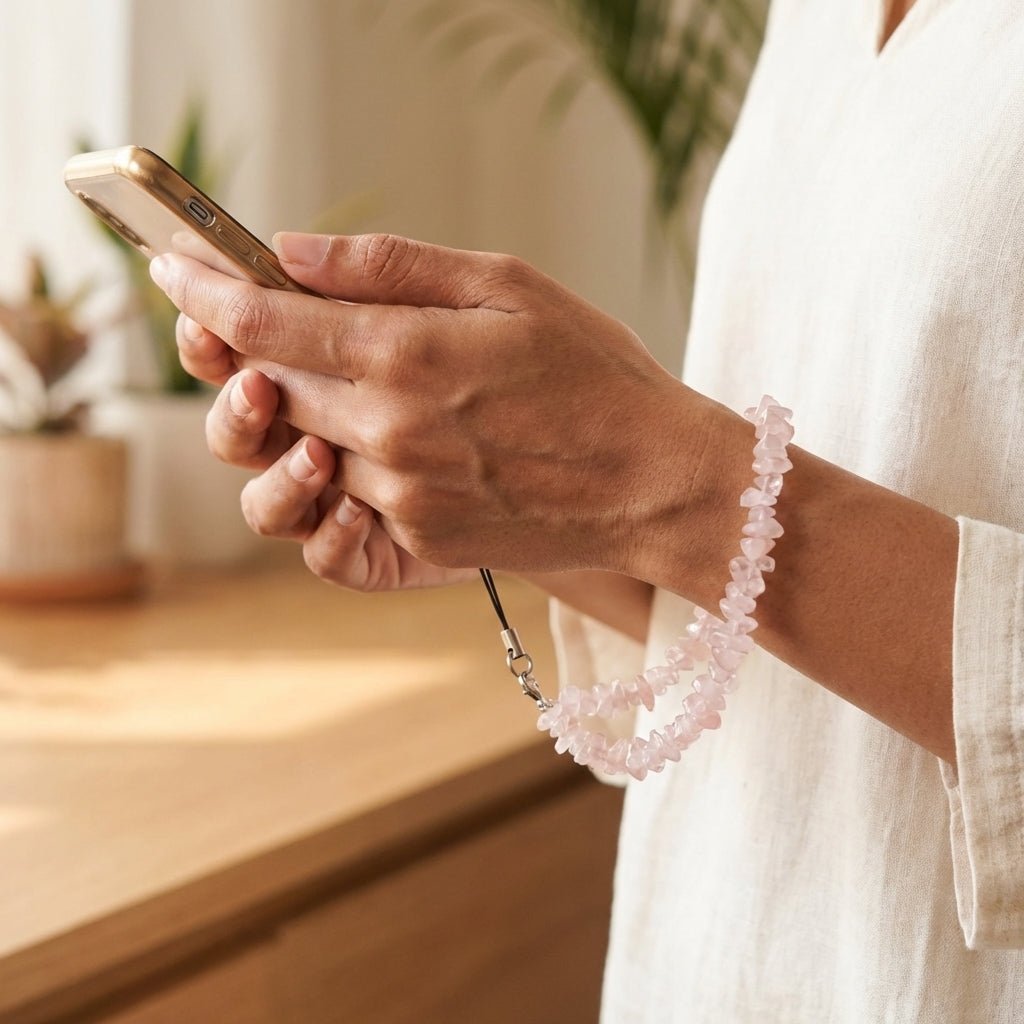 Rose Quartz Spiritual Phone Loop - GOOD HABITSS