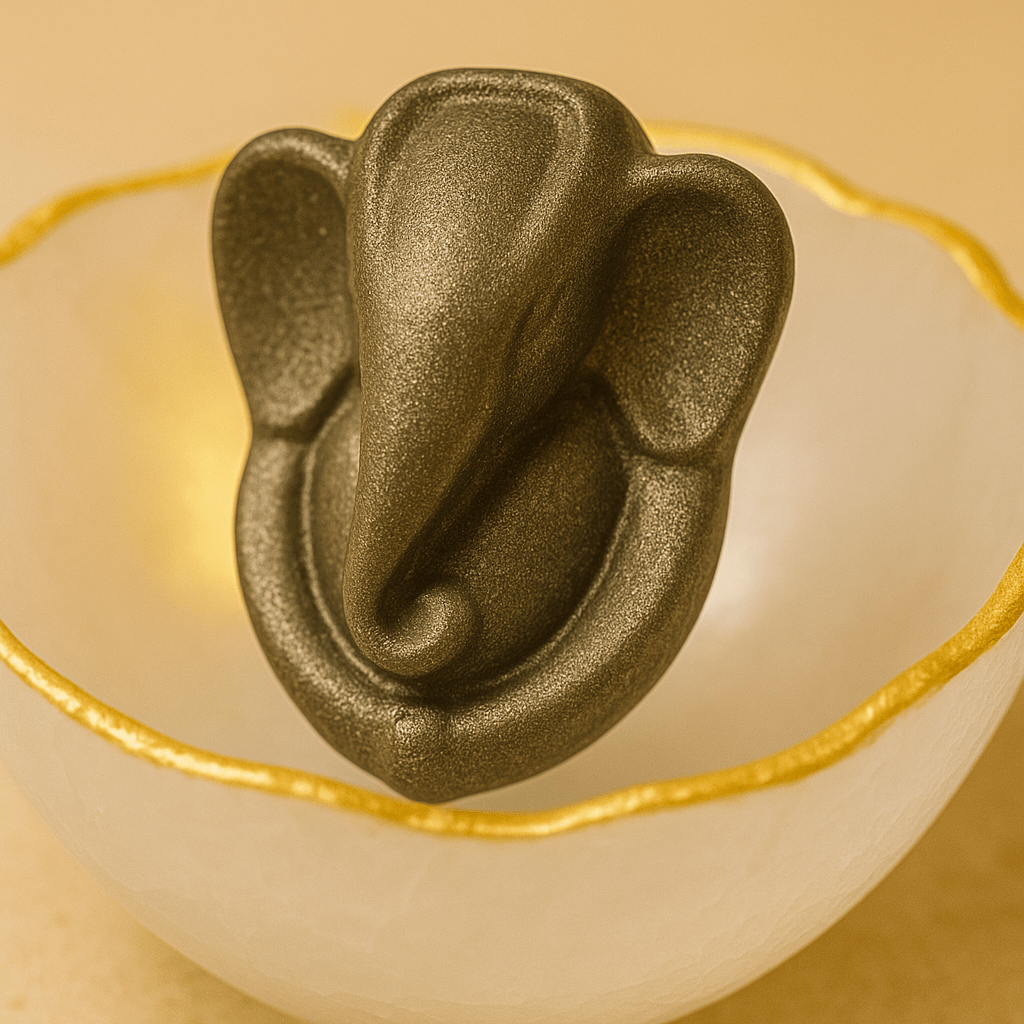 Selenite Bowl with Ganesha Pyrite Idol with FREE RAW PYRITE STONE (100 GM) - GOOD HABITSS