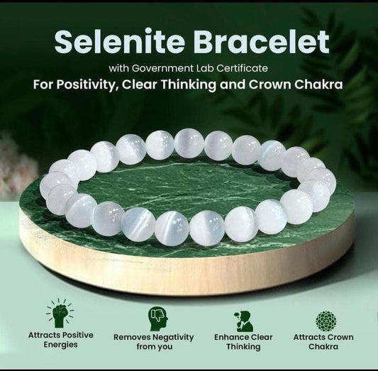Selenite Bracelet (8 MM) - GOOD HABITSS