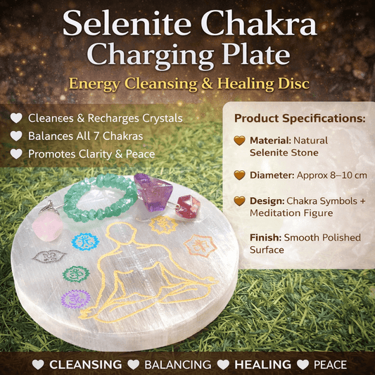 Selenite Chakra Charging Plate (Round) - GOOD HABITSS