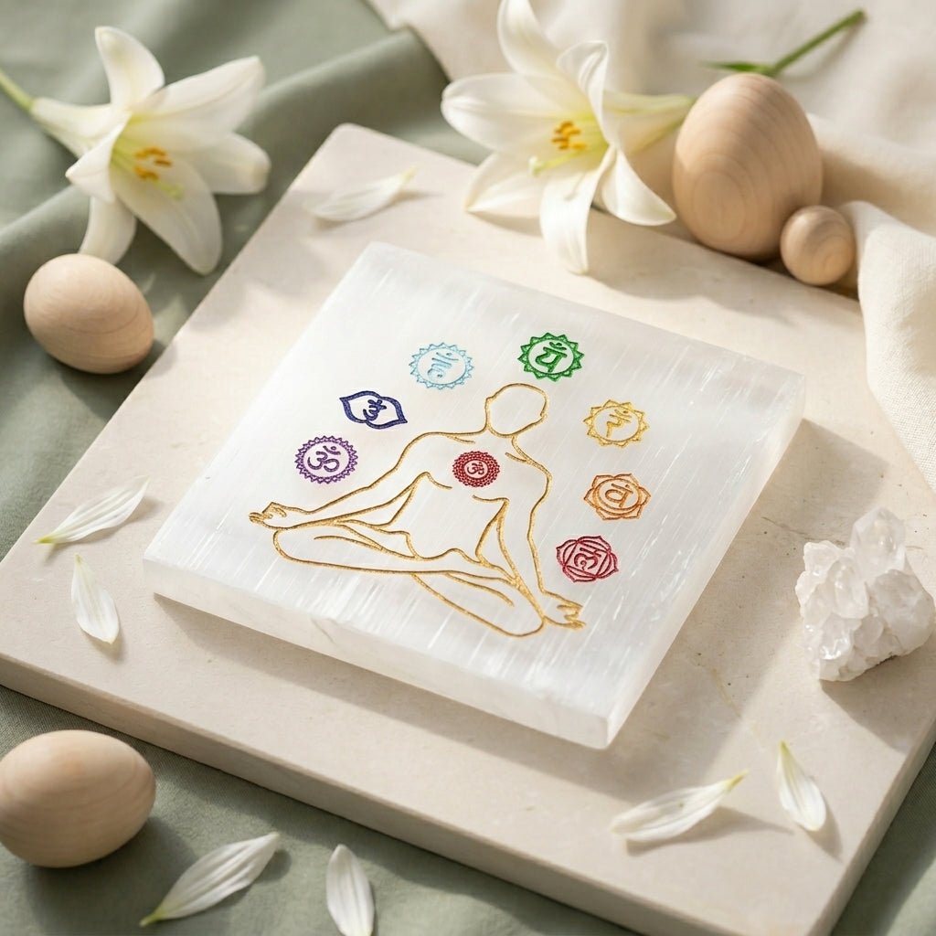 Selenite Chakra Healing Charging Plate - GOOD HABITSS