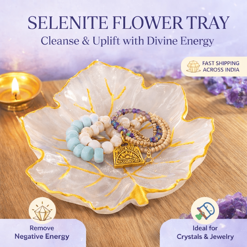 Selenite Flower Tray - GOOD HABITSS
