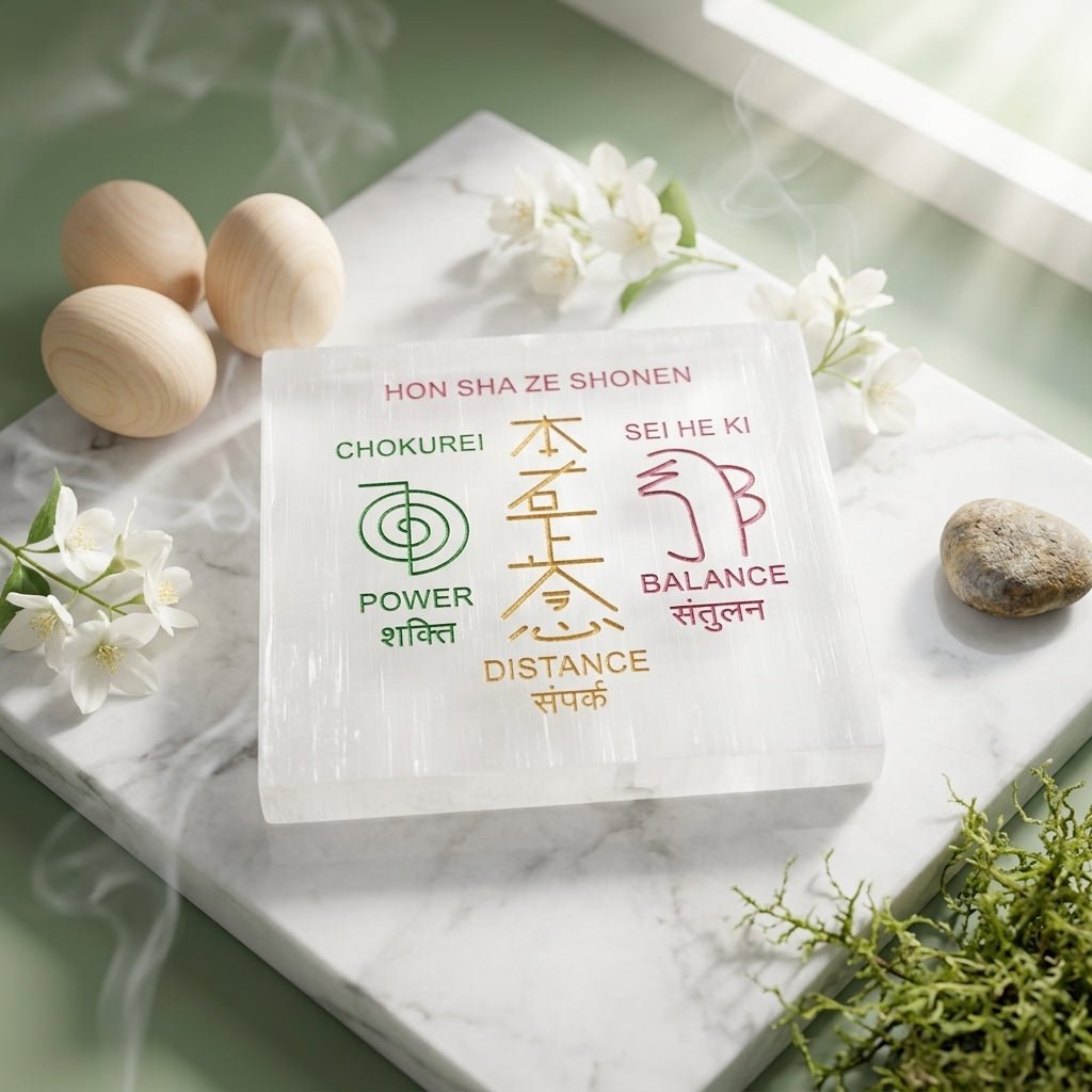 Selenite Reiki Symbol Charging Plate - GOOD HABITSS