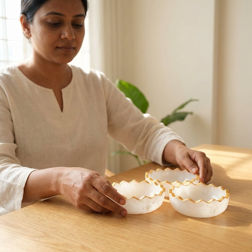 Selenite Resin Mix Bowl (Single Pcs) - GOOD HABITSS