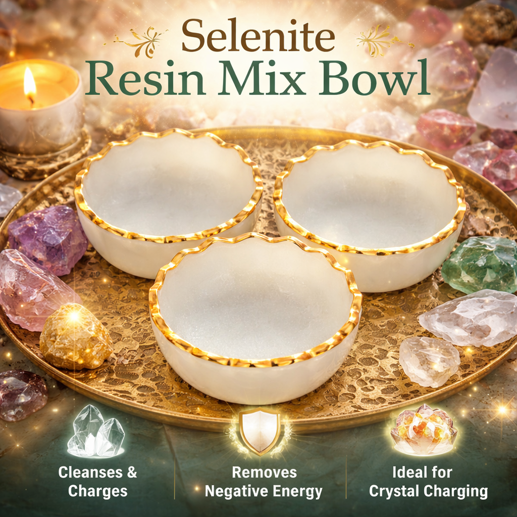 Selenite Resin Mix Bowl (Single Pcs) - GOOD HABITSS