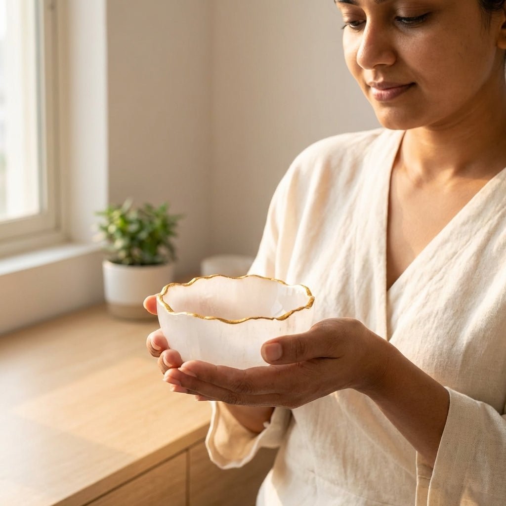 Selenite Round Bowl - GOOD HABITSS