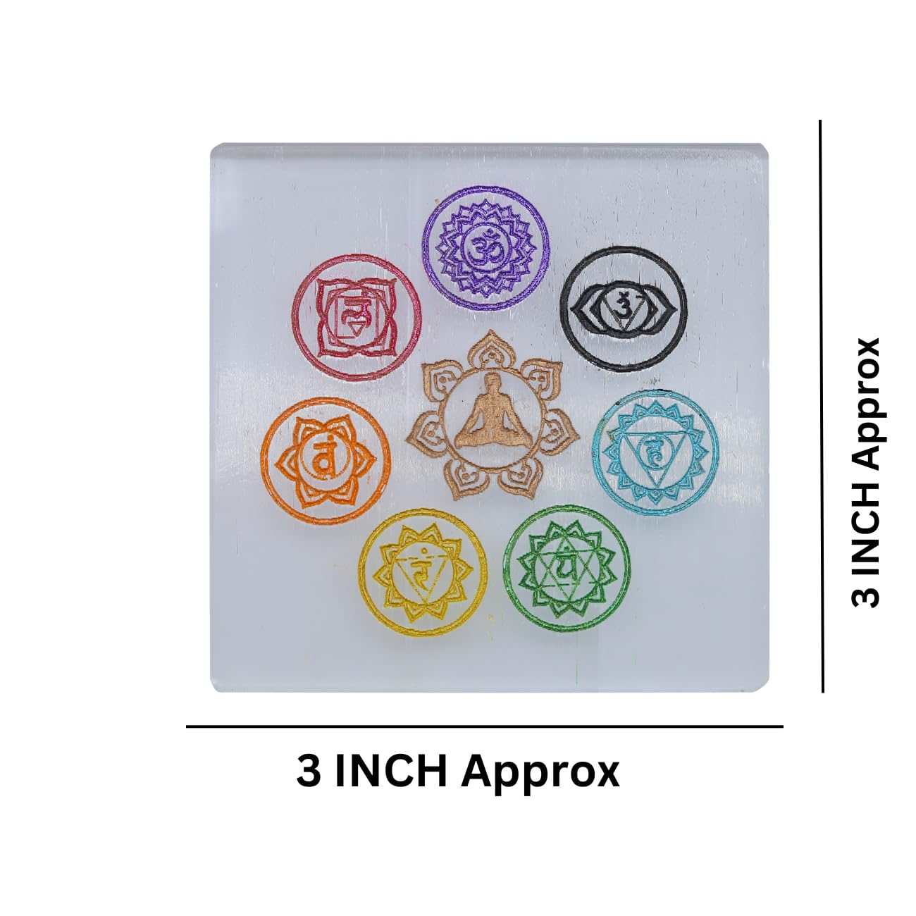 Selenite Seven Chakra Crystal Charging Plate - GOOD HABITSS