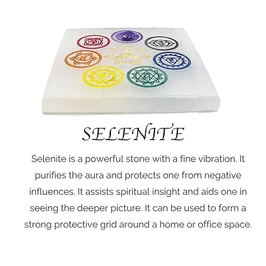 Selenite Seven Chakra Crystal Charging Plate - GOOD HABITSS