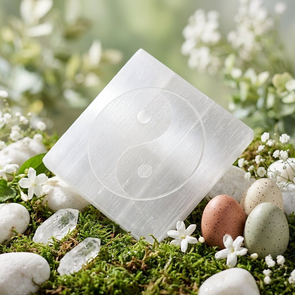 Selenite Yin Yang Charging Plate - GOOD HABITSS