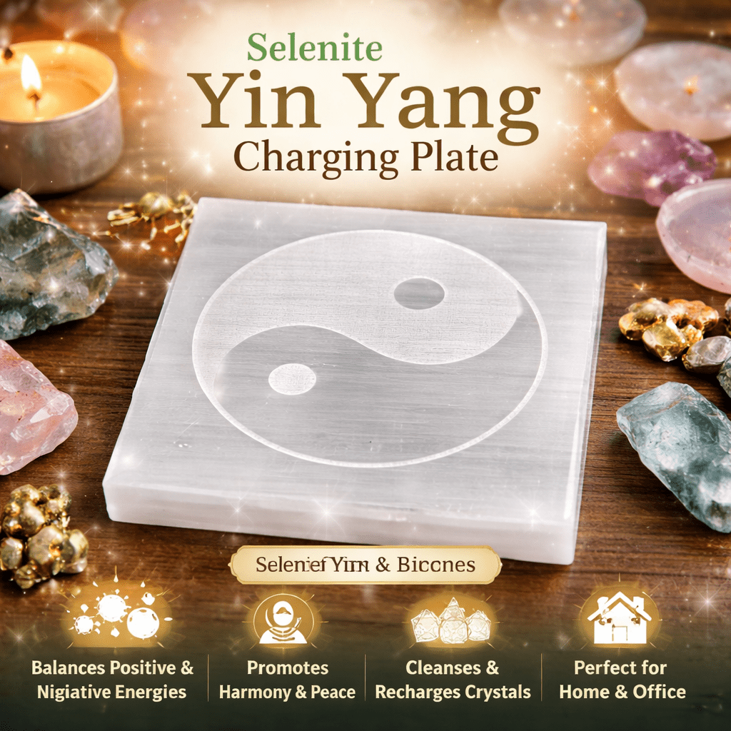 Selenite Yin Yang Charging Plate - GOOD HABITSS