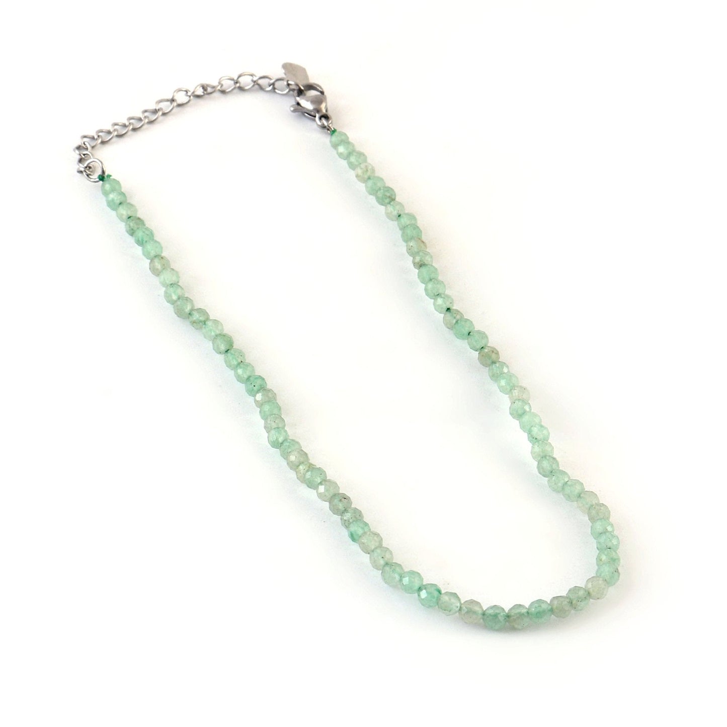 Set of 6 Natural Small Beads Stone (Anklet) – 3 mm Faceted Crystal Beads (9”) - GOOD HABITSS