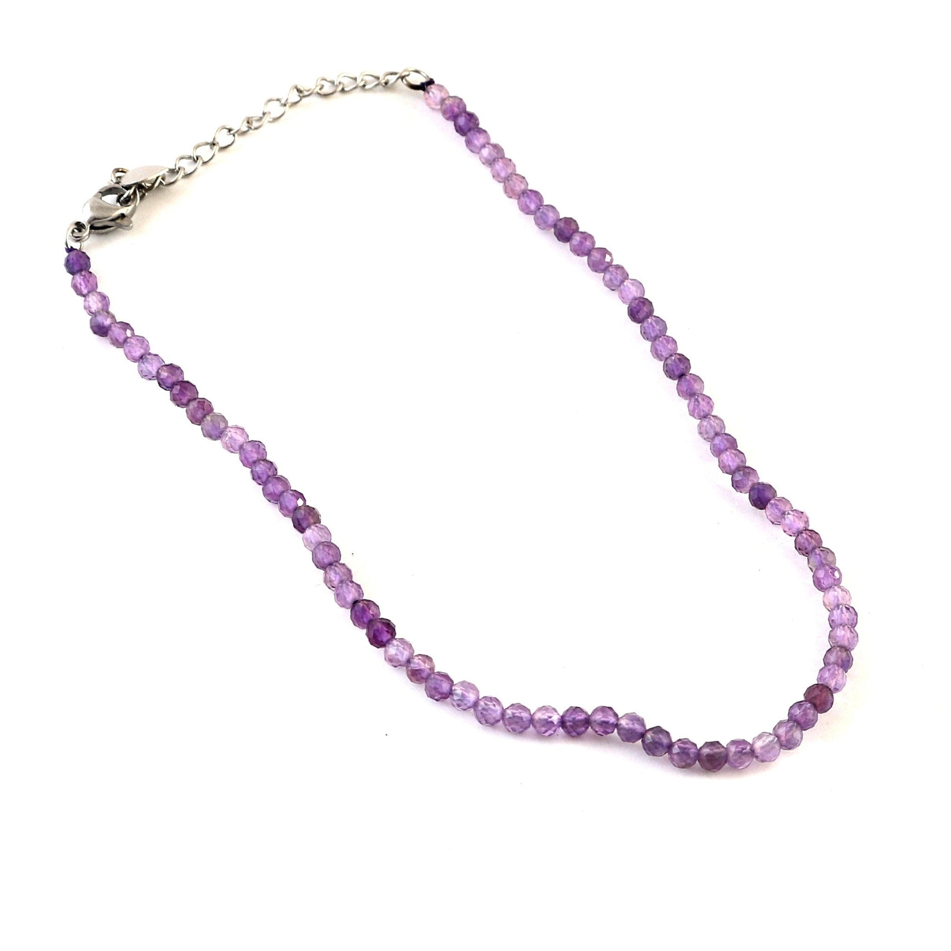 Set of 6 Natural Small Beads Stone (Anklet) – 3 mm Faceted Crystal Beads (9”) - GOOD HABITSS