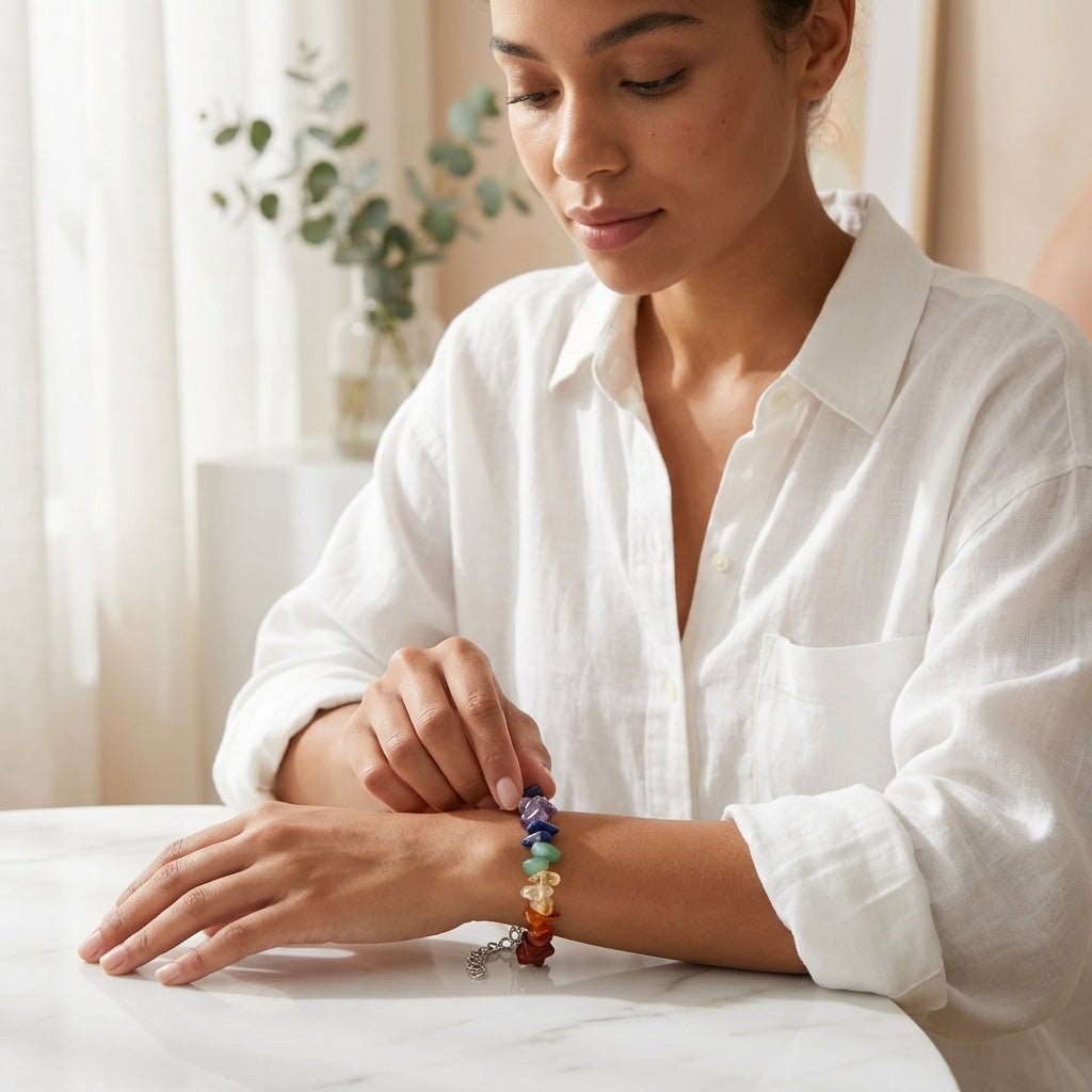 Seven Chakra Chips Bracelet - GOOD HABITSS
