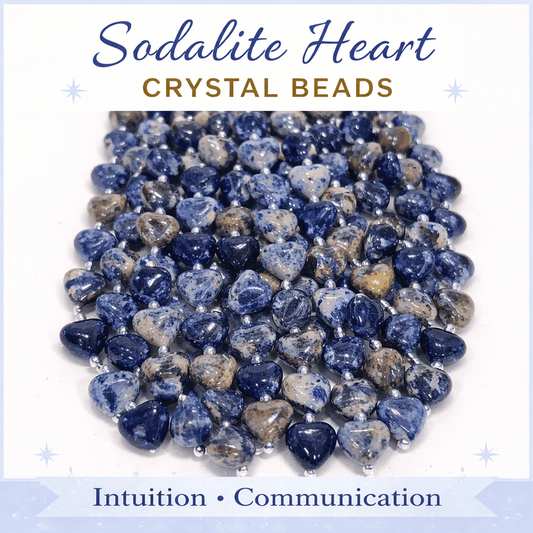 Sodalite Heart Crystal Beads Line - GOOD HABITSS