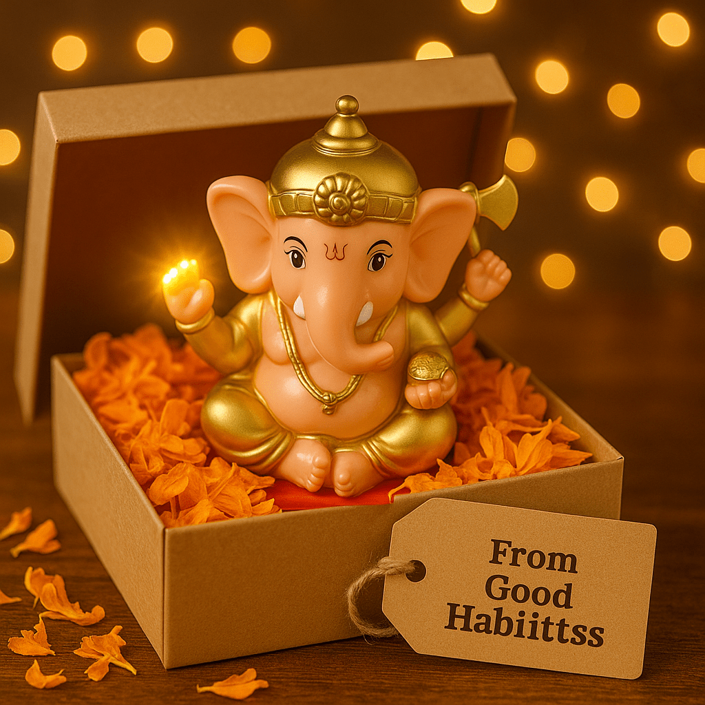 Solar Powered Lord Ganesh ji Moving Hand - GOOD HABITSS