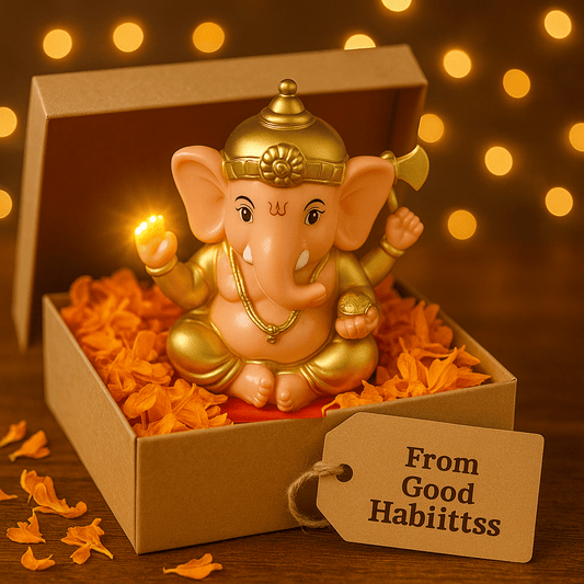 Solar Powered Lord Ganesh ji Moving Hand - GOOD HABITSS
