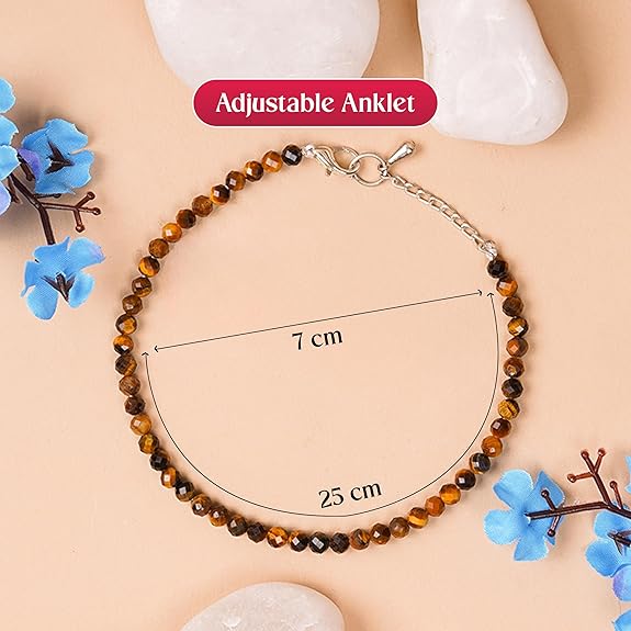 Tiger Eye Anklet - GOOD HABITSS