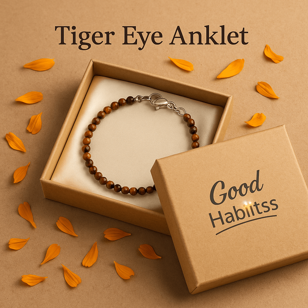 Tiger Eye Anklet - GOOD HABITSS